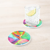 Vogel van de tropische kunst van Paradise Strelitz Zandsteen Onderzetter (Zijkant)