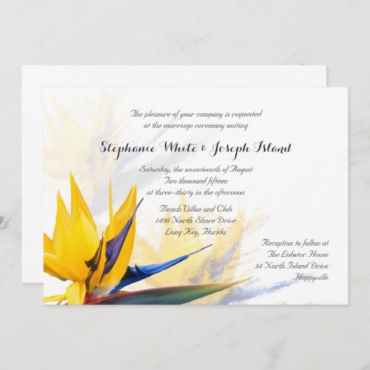 Vogel van de uitnodiging voor het huwelijk van het (Voorkant / Achterkant)