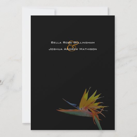 Vogel van de uitnodiging voor het huwelijk van Par (Achterkant)