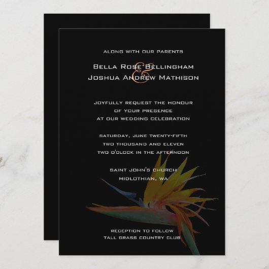 Vogel van de uitnodiging voor het huwelijk van Par (Voorkant / Achterkant)