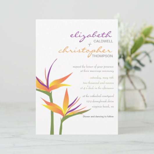 Vogel van de uitnodiging voor het huwelijk van Par (Staand voorkant)