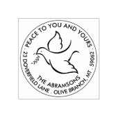 Vogel van de Vrede Vakantieduif Modern Terugkeerad Rubberstempel (Afrduk)