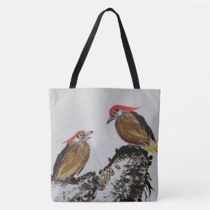 Vogel van een doezelaar op een tote bag