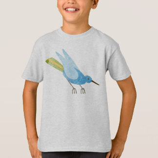 Vogel van een kleur (blauw) t-shirt