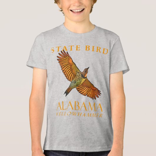 Vogel van het Alabama-territorium De Geelhamer vog Tri-Blend Shirt (Voorkant)