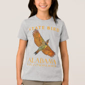 Vogel van het Alabama-territorium De Geelhamer vog Tri-Blend Shirt (Voorkant)