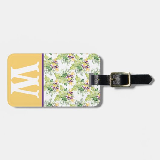 Vogel van het Initiaal van het Blok van het Blok v Bagagelabel (Voorkant horizontaal)