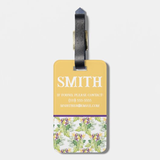 Vogel van het Initiaal van het Blok van het Blok v Bagagelabel (Achterkant verticaal)