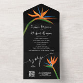 Vogel van het paradijs all in one uitnodiging (Binnen)