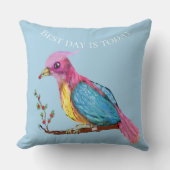 Vogel van het Paradijs | Beste dag is vandaag Sier Kussen (Voorkant)