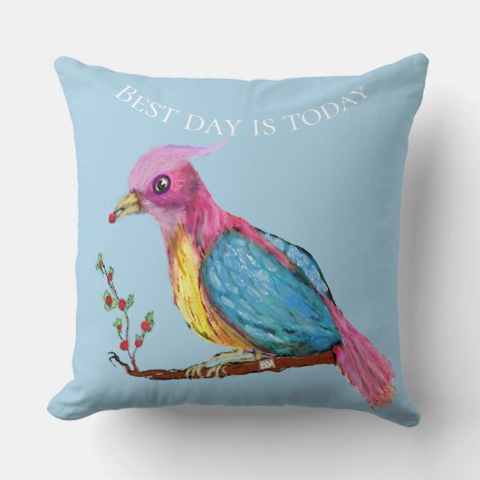 Vogel van het Paradijs | Beste dag is vandaag Sier Kussen (Voorkant)