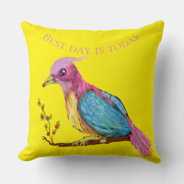 Vogel van het Paradijs | Beste dag is vandaag Sier Kussen