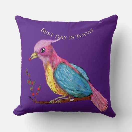 Vogel van het Paradijs | Beste dag is vandaag Sier Kussen (Voorkant)