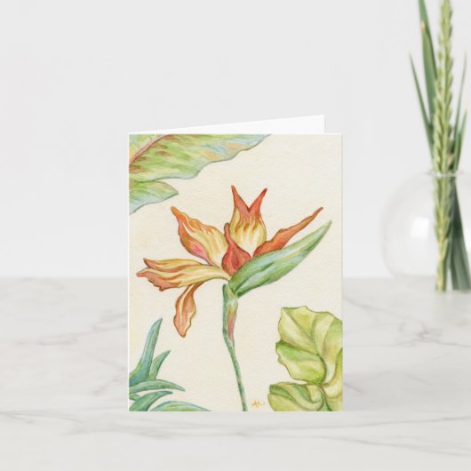 Vogel van het Paradijs Bloem Notecard Kaart (Voorkant)