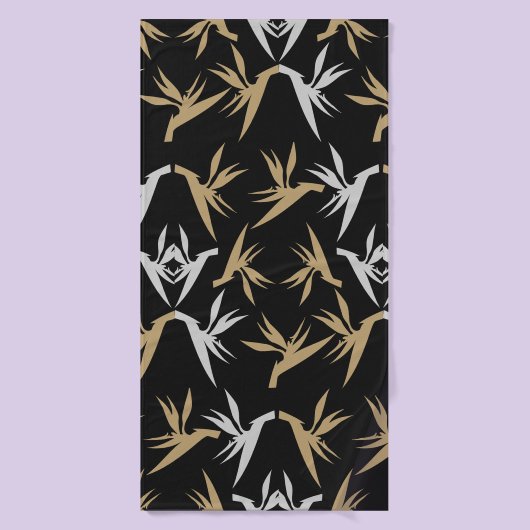 Vogel van het Paradijs Bloem Stof Print Badhanddoek (Badhanddoek)