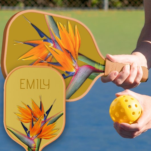 Vogel van het Paradijs Bloemen Naam Sinaasappel Pickleball Paddle