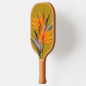 Vogel van het Paradijs Bloemen Naam Sinaasappel Pickleball Paddle (Links)