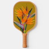 Vogel van het Paradijs Bloemen Naam Sinaasappel Pickleball Paddle (Voorkant)