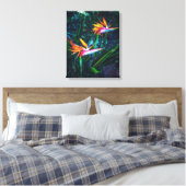Vogel van het paradijs canvas afdruk (Insitu (Slaapkamer))