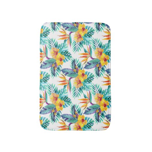 Vogel van het paradijs en het orchidee badmat (Voorkant Verticaal)