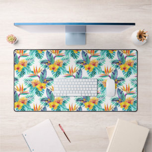 Vogel van het paradijs en het orchidee bureaumat