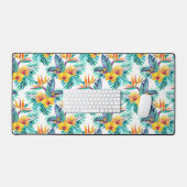 Vogel van het paradijs en het orchidee bureaumat (Keyboard & Muis)