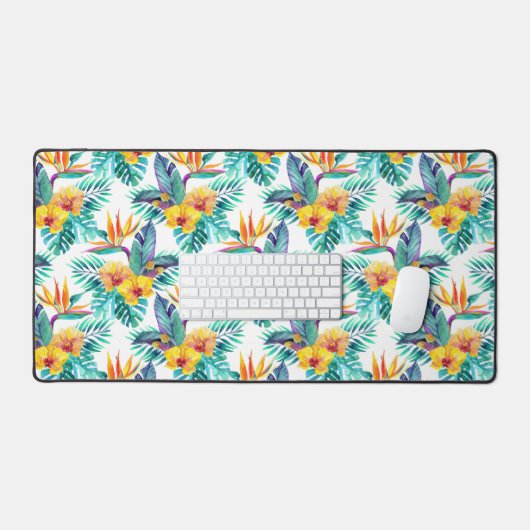 Vogel van het paradijs en het orchidee bureaumat (Keyboard & Muis)