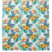 Vogel van het paradijs en het orchidee douchegordijn (Voorkant)