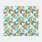 Vogel van het paradijs en het orchidee fleece deken (Voorkant (Horizontaal))