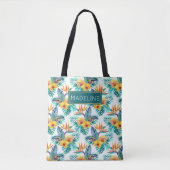 Vogel van het paradijs en het orchidee | Jouw name Tote Bag (Voorkant)