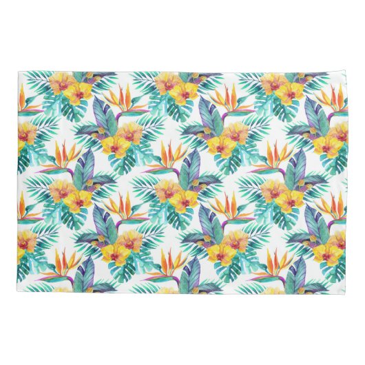 Vogel van het paradijs en het orchidee kussensloop (Achterkant-Links)