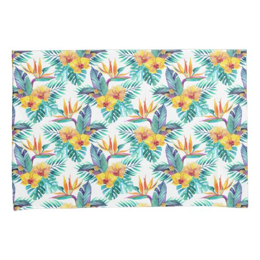 Vogel van het paradijs en het orchidee kussensloop (Voorkant-Rechts)