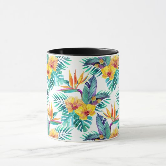 Vogel van het paradijs en het orchidee mok (Midden)