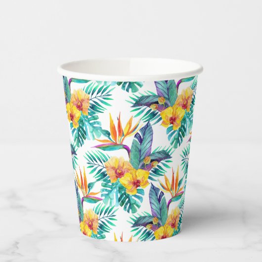 Vogel van het paradijs en het orchidee papieren bekers (Links)