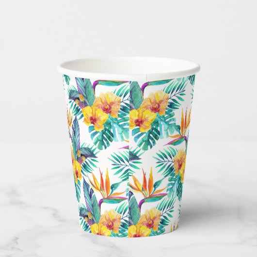 Vogel van het paradijs en het orchidee papieren bekers (Rechts)