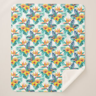 Vogel van het paradijs en het orchidee sherpa deken