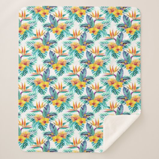 Vogel van het paradijs en het orchidee sherpa deken (Voorkant)