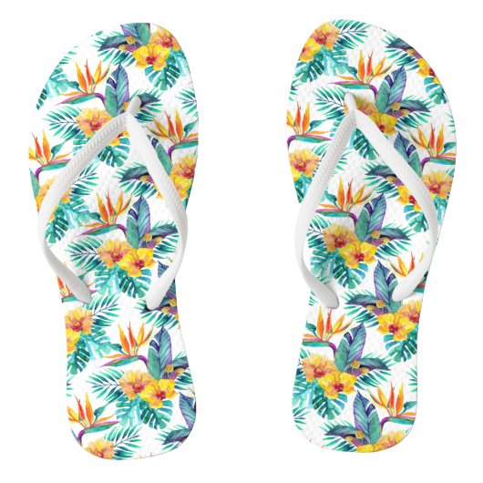 Vogel van het paradijs en het orchidee teenslippers (Voetbed)
