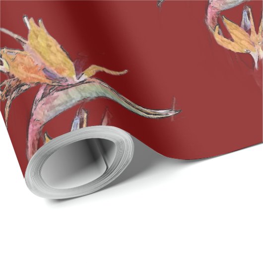 Vogel van het Paradijs Floral Wrapping Paper Cadeaupapier (Rol Hoek)