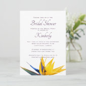 Vogel van het Paradijs Flower Bridal Shower Invita Kaart (Staand voorkant)