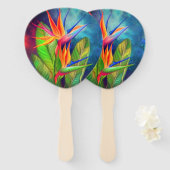 Vogel van het Paradijs Flower Hand Fan Handwaaier (Voorkant en achterkant)