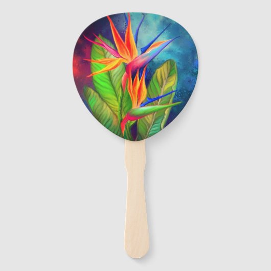 Vogel van het Paradijs Flower Hand Fan Handwaaier (Voorkant)