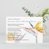 Vogel van het Paradijs Flower Wedding Invitation Kaart (Staand voorkant)