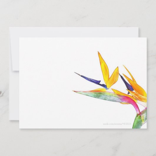 Vogel van het Paradijs Flower Wedding Invitation Kaart (Achterkant)