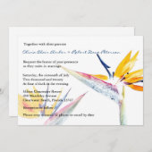 Vogel van het Paradijs Flower Wedding Invitation Kaart (Voorkant / Achterkant)
