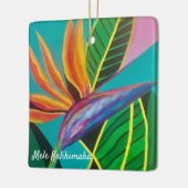 Vogel van het Paradijs geschilderd vakantieornamen Keramisch Ornament (Links)