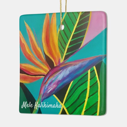 Vogel van het Paradijs geschilderd vakantieornamen Keramisch Ornament (Links)