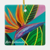 Vogel van het Paradijs geschilderd vakantieornamen Keramisch Ornament (Voorkant)