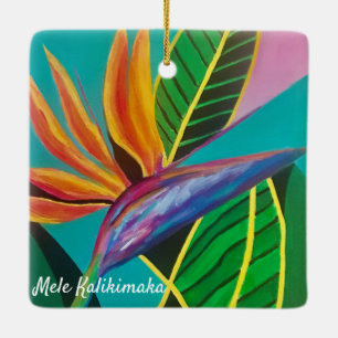 Vogel van het Paradijs geverfde vakantiegornament Keramisch Ornament