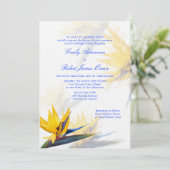Vogel van het paradijs Hawaiian Wedding Invitation Kaart (Staand voorkant)